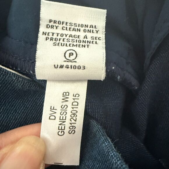 Diane von Furstenberg DVF Genesis Navy Blue Slim Slacks Pants Size 4 - Picture 8 of 9